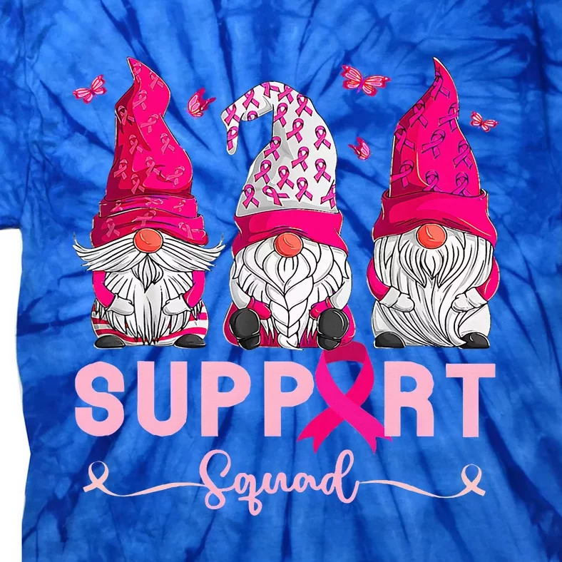 Breast Cancer Awareness Gnomes Support Squad Tie-Dye T-Shirt