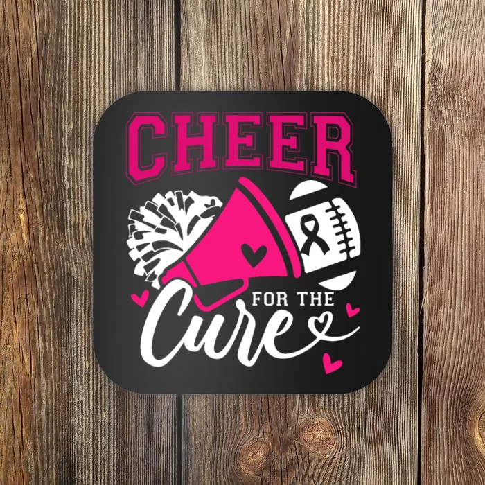 Breast Cancer Awareness Cheer For The Cure Football Fan Coaster