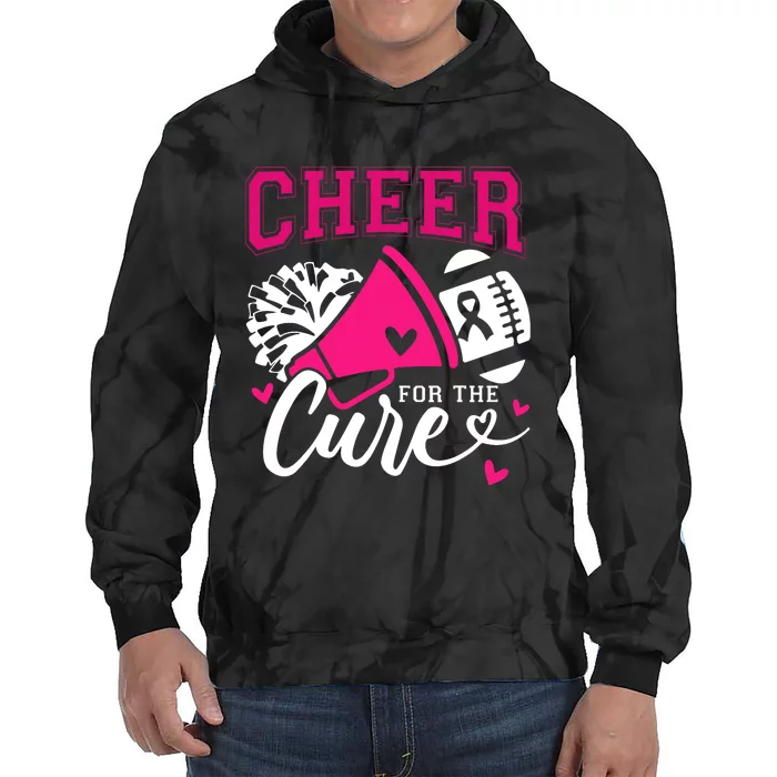 Breast Cancer Awareness Cheer For The Cure Football Fan Tie Dye Hoodie