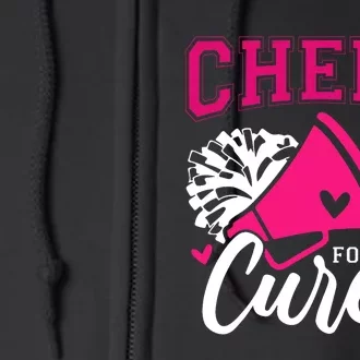 Breast Cancer Awareness Cheer For The Cure Football Fan Full Zip Hoodie