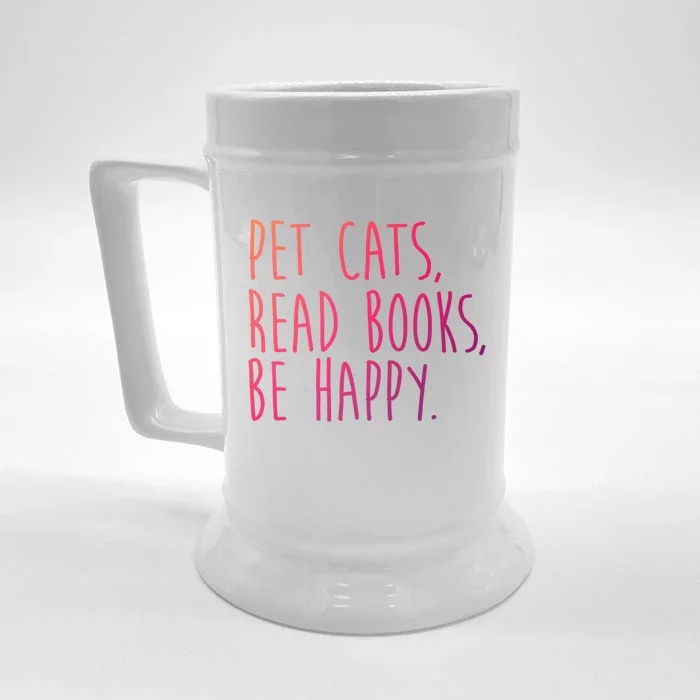 Book Cats And Books Bookworm Gift Front & Back Beer Stein