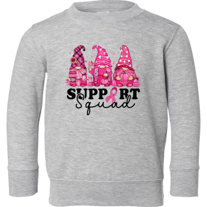 Breast Cancer Awareness For Gnomes Support Squad Toddler Sweatshirt