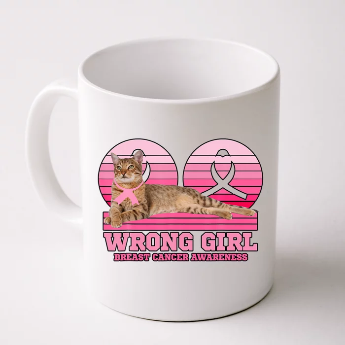 Breast Cancer Awareness Savannah Cat Lover Wrong Cute Gift Front & Back Coffee Mug