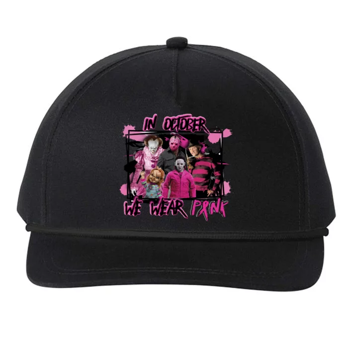 Breast Cancer Awareness Horror Movie Characters Halloween Snapback Five-Panel Rope Hat