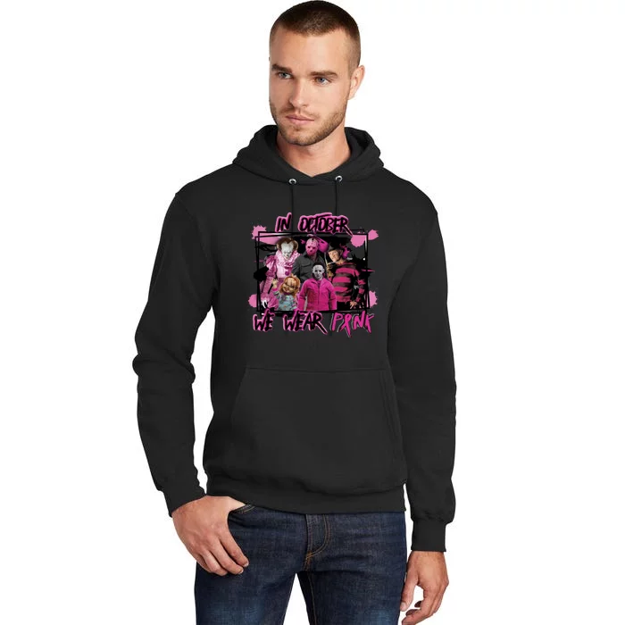 Breast Cancer Awareness Horror Movie Characters Halloween Tall Hoodie