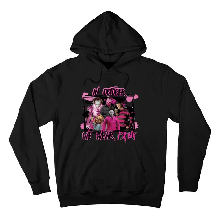 Breast Cancer Awareness Horror Movie Characters Halloween Tall Hoodie