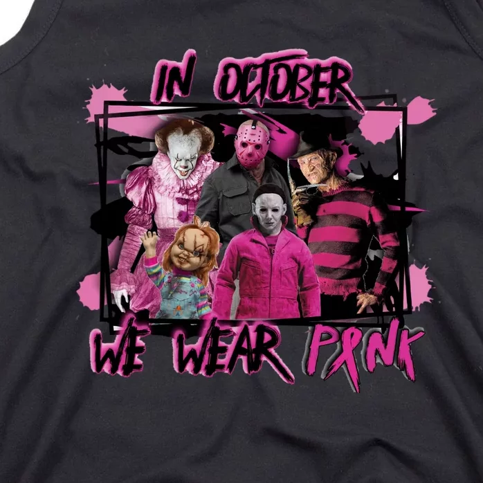 Breast Cancer Awareness Horror Movie Characters Halloween Tank Top