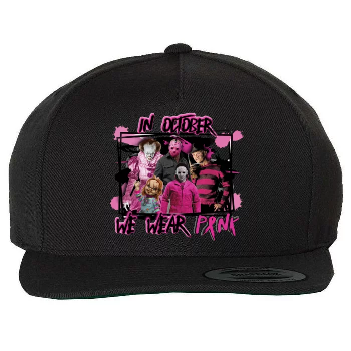 Breast Cancer Awareness Horror Movie Characters Halloween Wool Snapback Cap