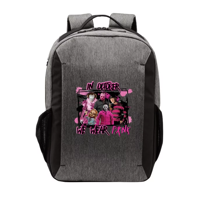 Breast Cancer Awareness Horror Movie Characters Halloween Vector Backpack