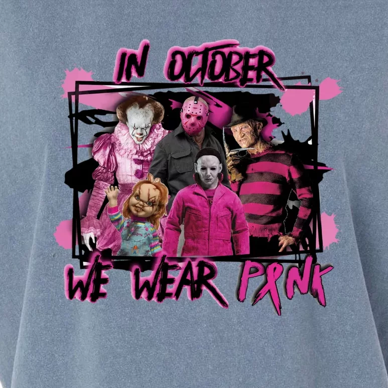 Breast Cancer Awareness Horror Movie Characters Halloween Garment-Dyed Women's Muscle Tee