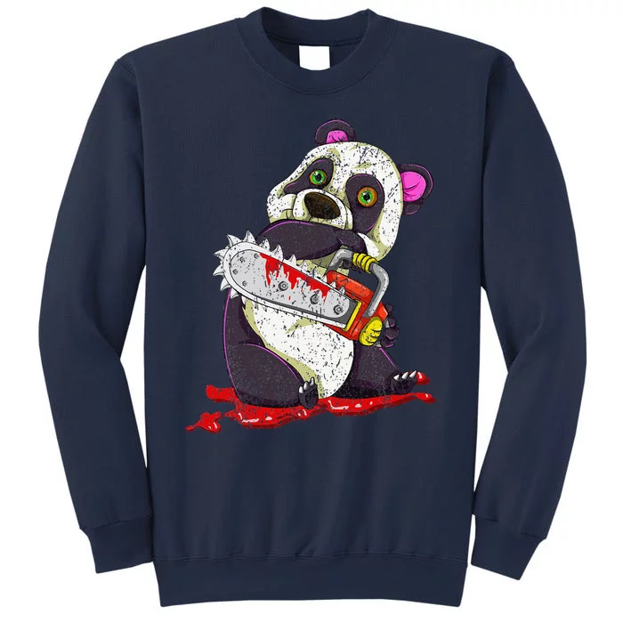 Bloody Chainsaw Animal Spooky Halloween Gift Idea Panda Sweatshirt