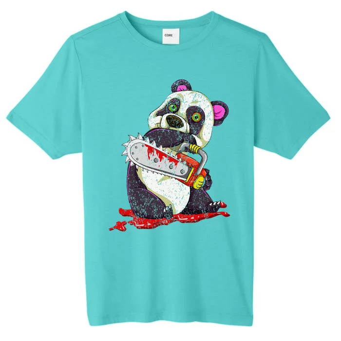 Bloody Chainsaw Animal Spooky Halloween Gift Idea Panda ChromaSoft Performance T-Shirt