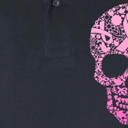 Breast Cancer Awareness Month Pink Ribbon Skull Softstyle Adult Sport Polo