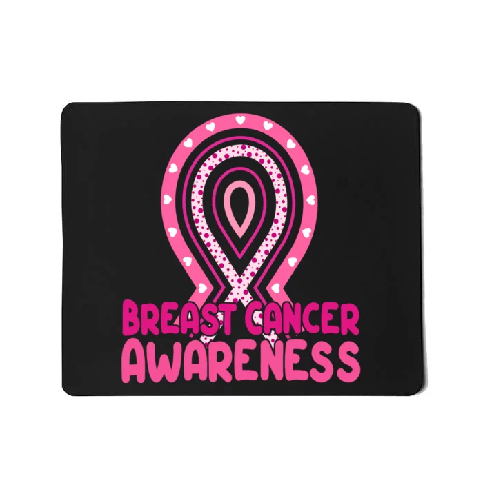 Breast Cancer Awareness Ribbon Heart Mousepad