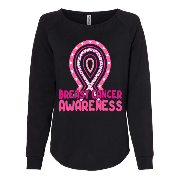 Breast Cancer Awareness Ribbon Heart Womens California Wash Sweatshirt