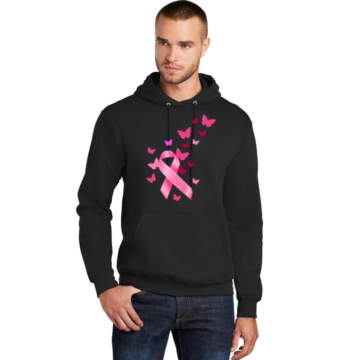 Breast Cancer Awareness Butterflies Logo Hoodie