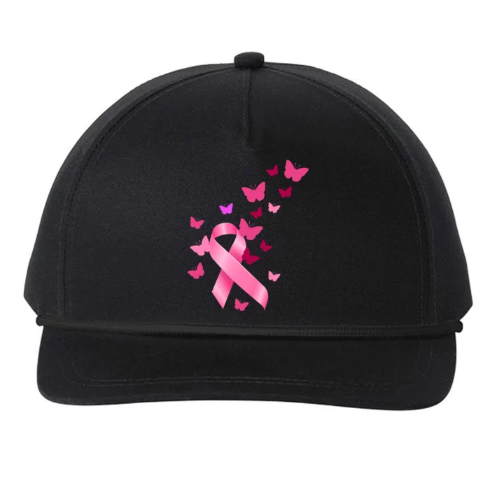 Breast Cancer Awareness Butterflies Logo Snapback Five-Panel Rope Hat