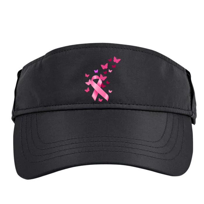 Breast Cancer Awareness Butterflies Logo Adult Drive Performance Visor