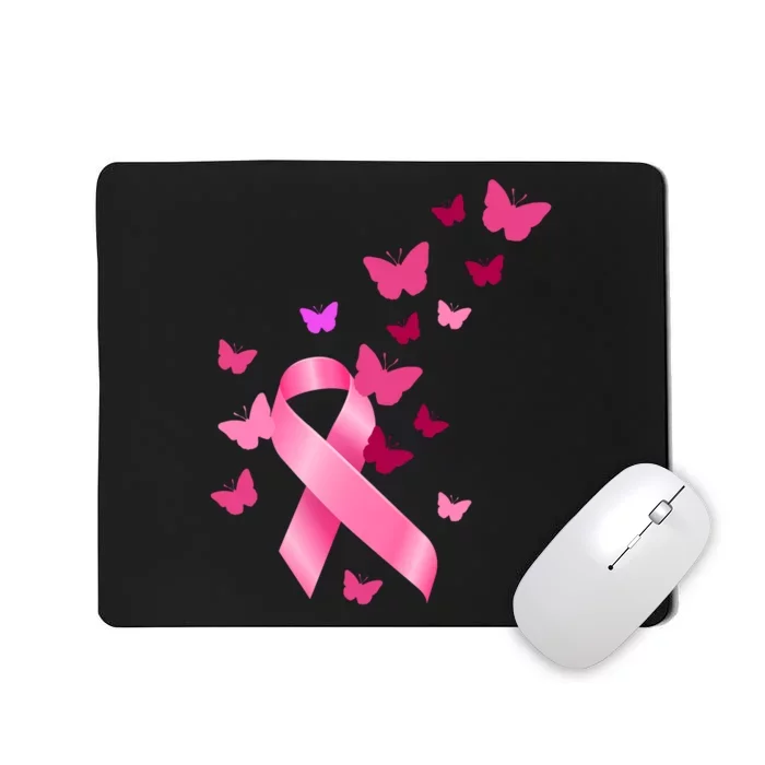 Breast Cancer Awareness Butterflies Logo Mousepad