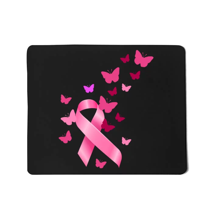 Breast Cancer Awareness Butterflies Logo Mousepad