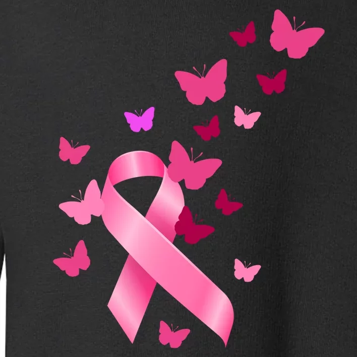 Breast Cancer Awareness Butterflies Logo Toddler Sweatshirt