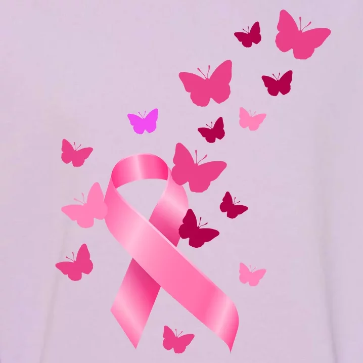 Breast Cancer Awareness Butterflies Logo Garment-Dyed Sweatshirt