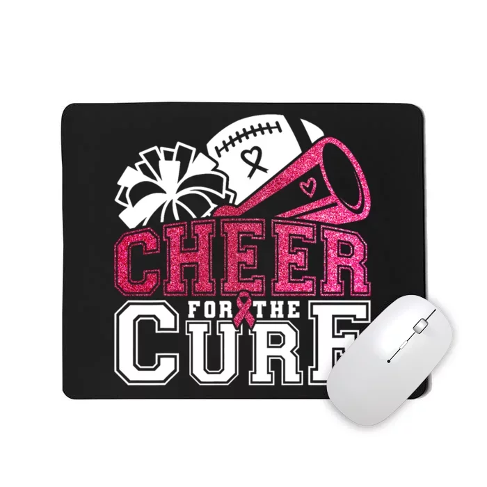 Breast Cancer Awareness Football Cheer For The Cure Mousepad