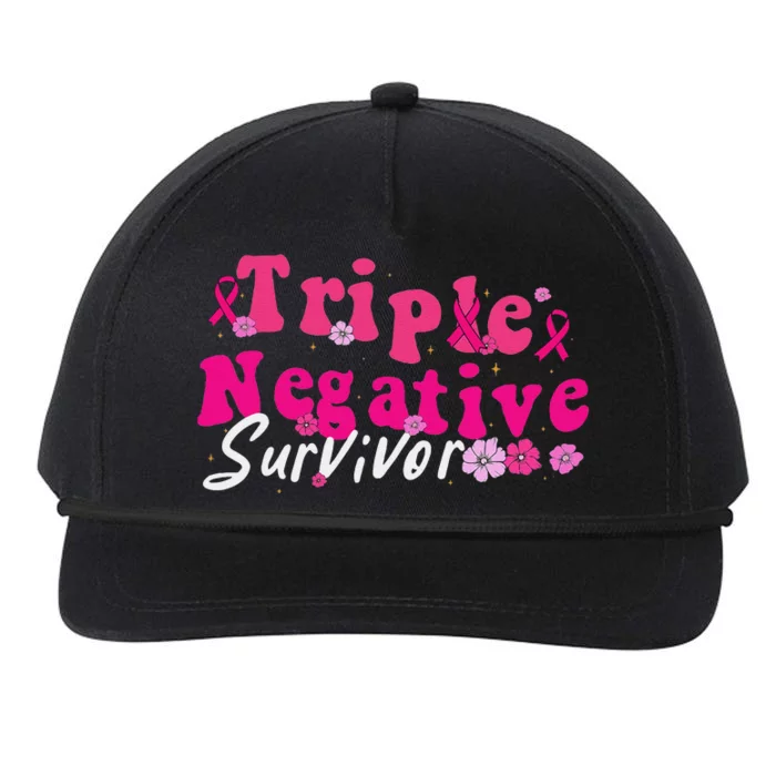 Breast Cancer Awareness Triple Negative Survivor Flowers Snapback Five-Panel Rope Hat