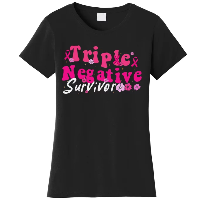 Breast Cancer Awareness Triple Negative Survivor Flowers Women's T-Shirt