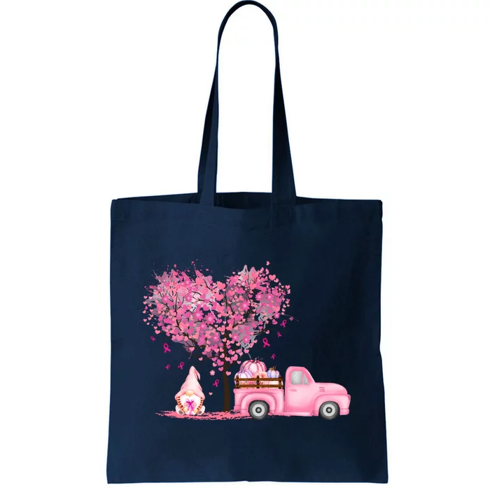 Breast Cancer Awareness Gnome Vintage Fall Truck Tote Bag