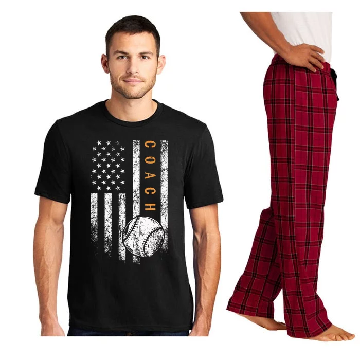 Baseball Coach American Flag Baseball Trainer Coaching Pajama Set