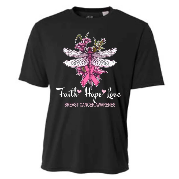 Breast Cancer Awareness Dragonfly Cooling Performance Crew T-Shirt