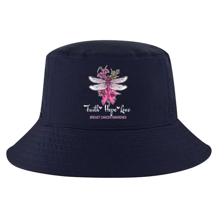 Breast Cancer Awareness Dragonfly Cool Comfort Performance Bucket Hat