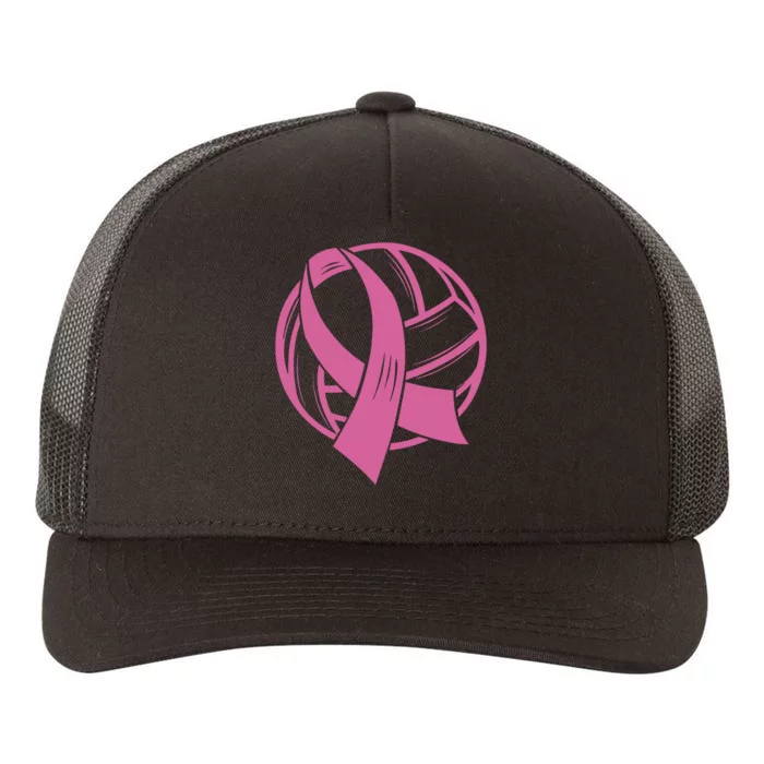 Breast Cancer Awareness Volleyball Team Supporter Yupoong Adult 5-Panel Trucker Hat