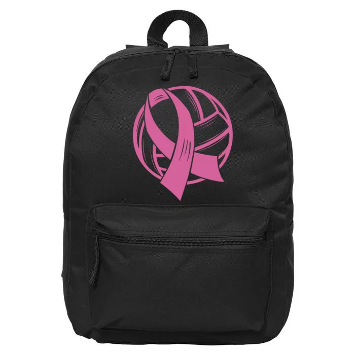 Breast Cancer Awareness Volleyball Team Supporter 16 in Basic Backpack