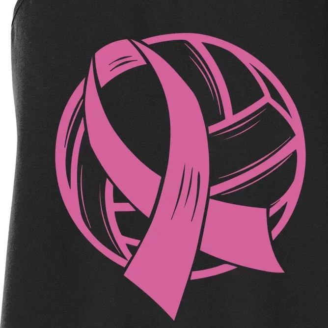 Breast Cancer Awareness Volleyball Team Supporter Women's Racerback Tank