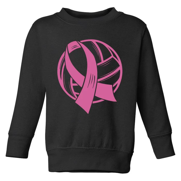 Breast Cancer Awareness Volleyball Team Supporter Toddler Sweatshirt