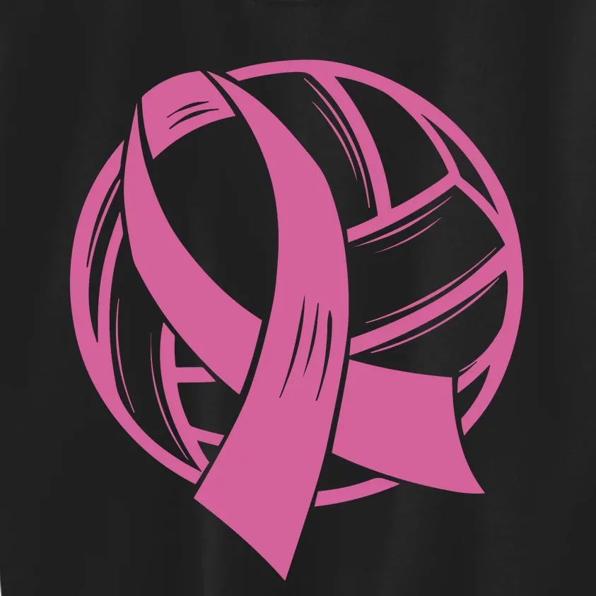 Breast Cancer Awareness Volleyball Team Supporter Kids Sweatshirt