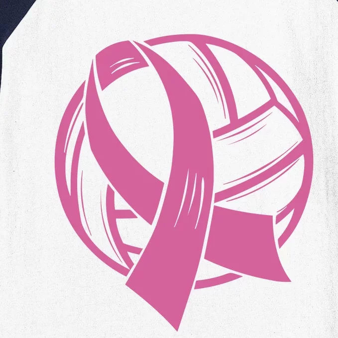 Breast Cancer Awareness Volleyball Team Supporter Baseball Sleeve Shirt