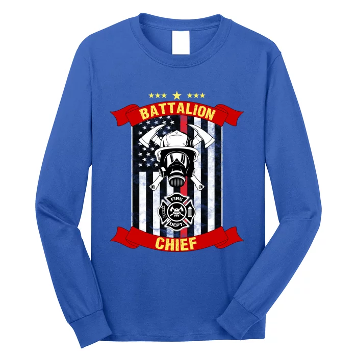 Battalion Chief American Firefighter Fire Hero Design Meaningful Gift Long Sleeve Shirt