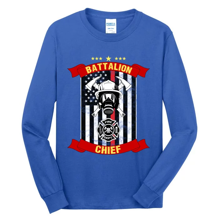 Battalion Chief American Firefighter Fire Hero Design Meaningful Gift Tall Long Sleeve T-Shirt