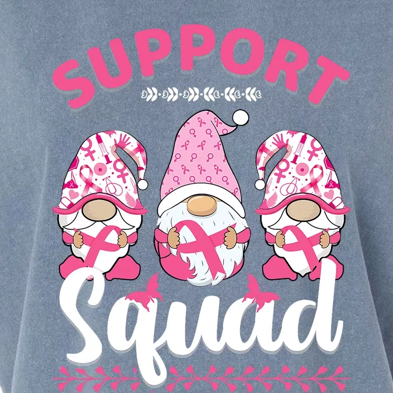 Breast Cancer Awareness Gnomes Support Squad Garment-Dyed Women's Muscle Tee