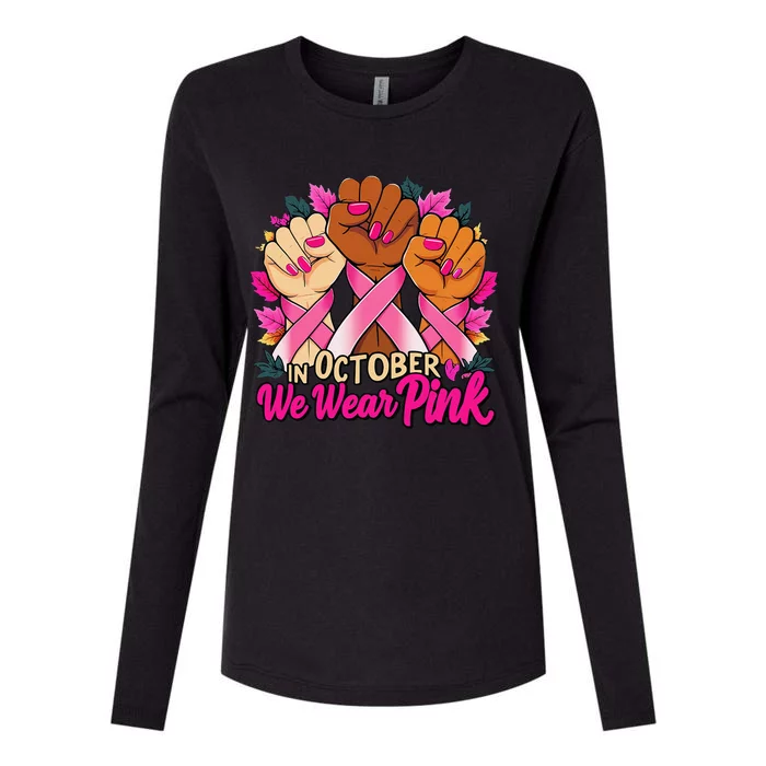 Breast Cancer Awareness 2024 In October We Wear Pin.K Womens Cotton Relaxed Long Sleeve T-Shirt