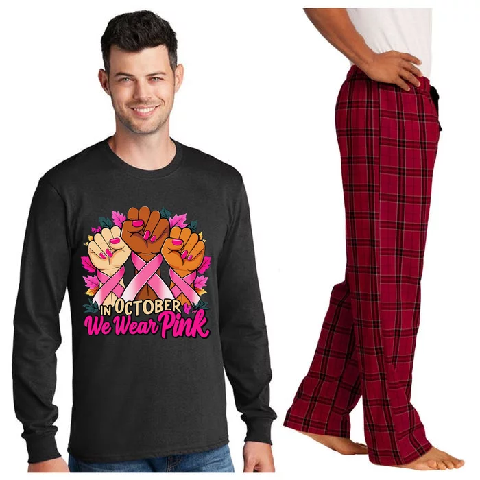 Breast Cancer Awareness 2024 In October We Wear Pin.K Long Sleeve Pajama Set