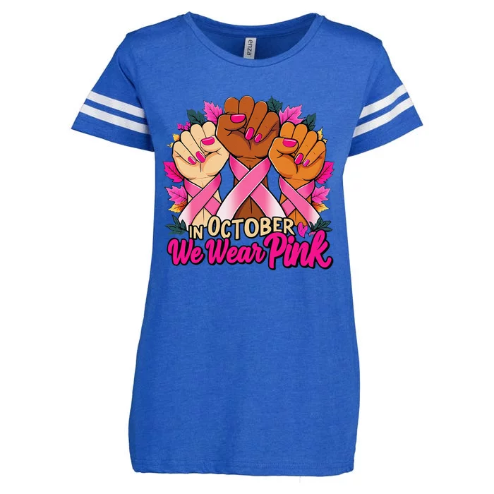 Breast Cancer Awareness 2024 In October We Wear Pin.K Enza Ladies Jersey Football T-Shirt