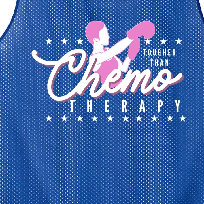 Breast Cancer Awareness Tougher Than Chemotherapy Meaningful Gift Mesh Reversible Basketball Jersey Tank