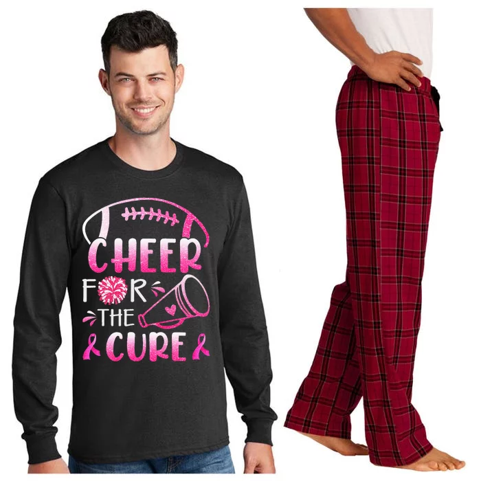 Breast Cancer Awareness Cheer For The Cure Long Sleeve Pajama Set