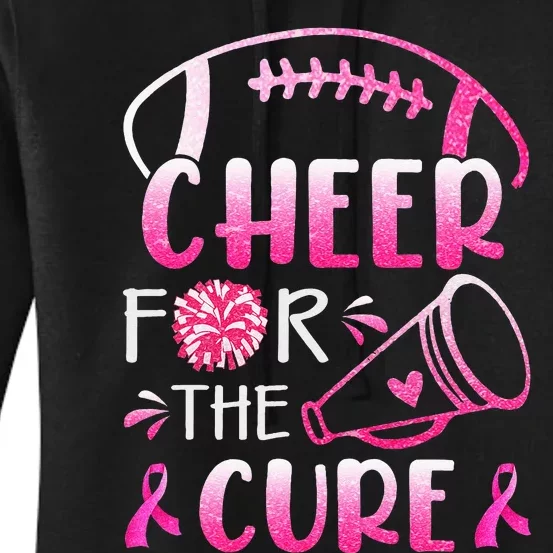 Breast Cancer Awareness Cheer For The Cure Women's Pullover Hoodie