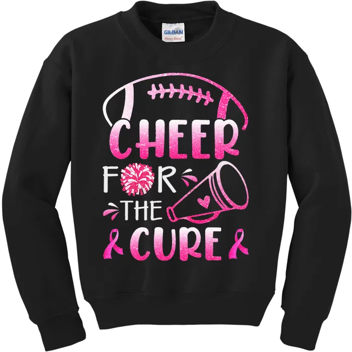 Breast Cancer Awareness Cheer For The Cure Kids Sweatshirt