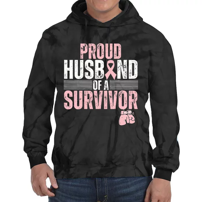 Breast Cancer Awareness Support for Proud Spouses Tie Dye Hoodie